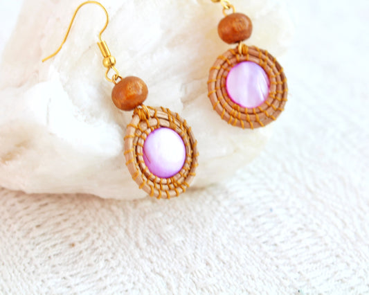 Aretes Ocoxal Concha Lila