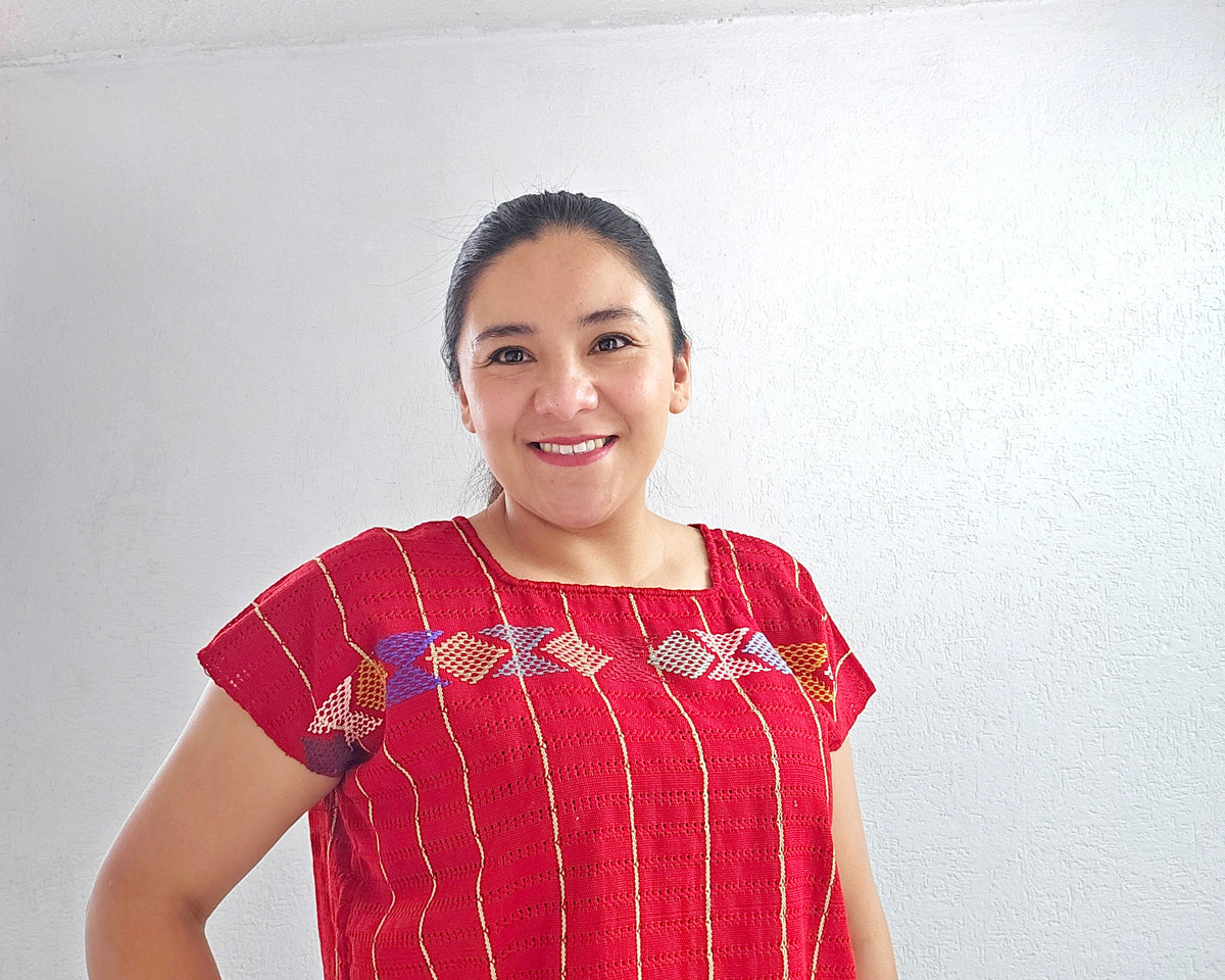 Huipil Angela Rojo Colores XL