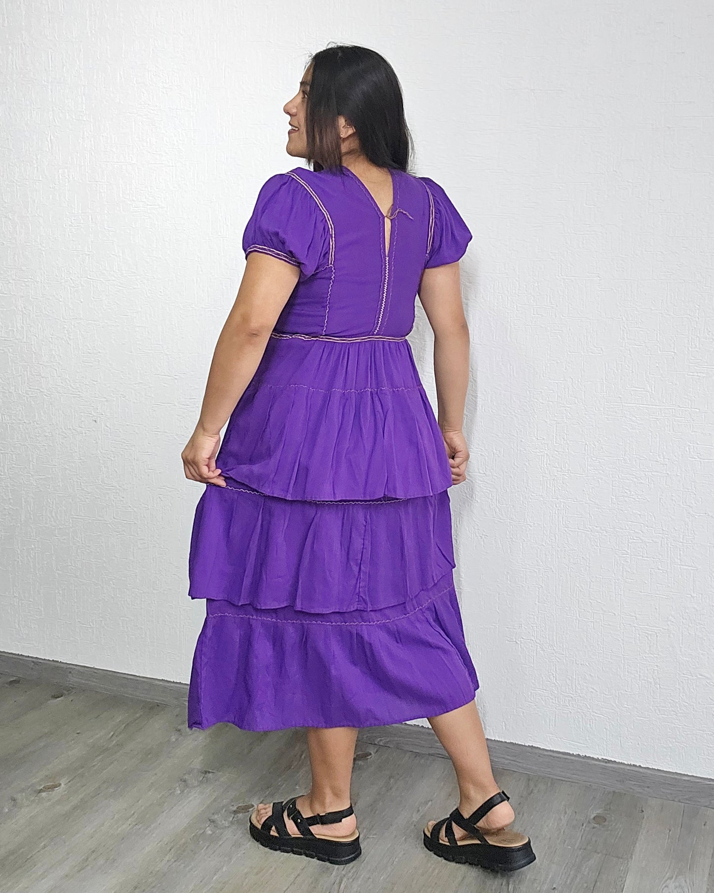 Vestido Blanca Morado Unitalla