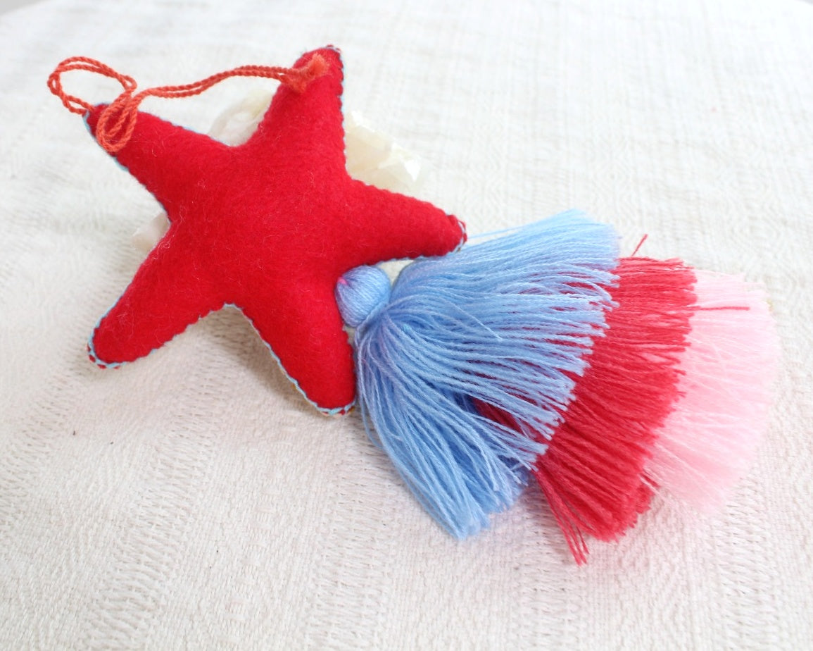 Estrella Rococo Rosa Azul Coral Rosa