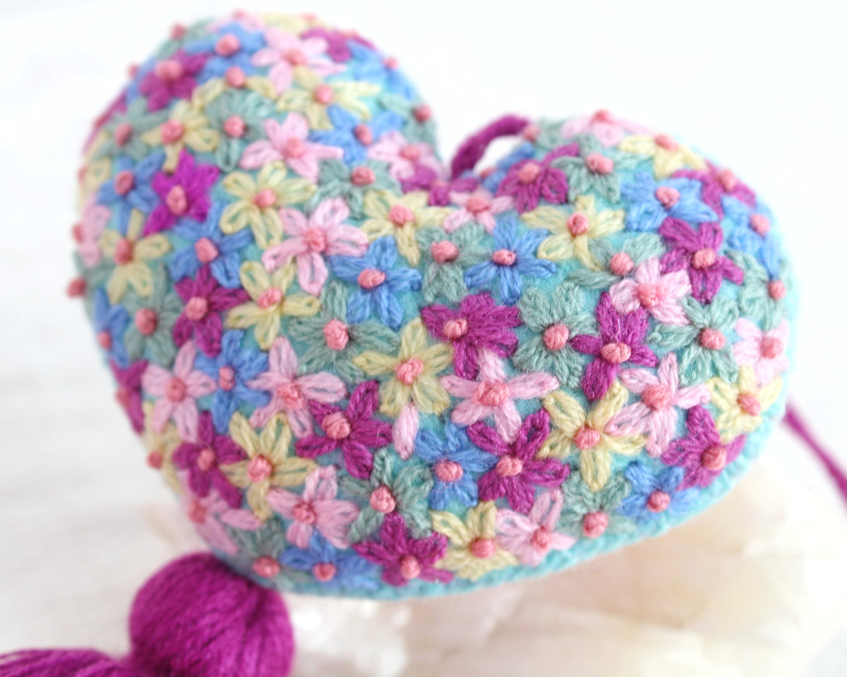 Corazón Florecitas Buganvilia Rosa