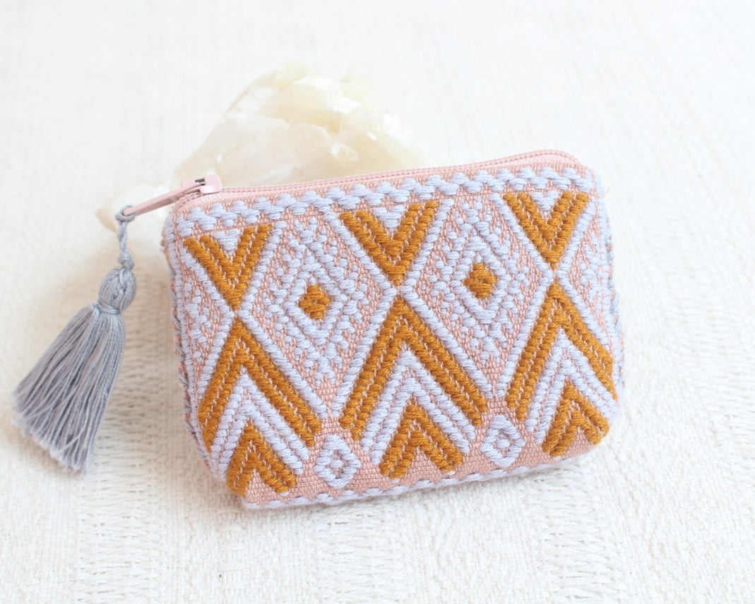 Mini Monedero Estrellas Gris Amarillo