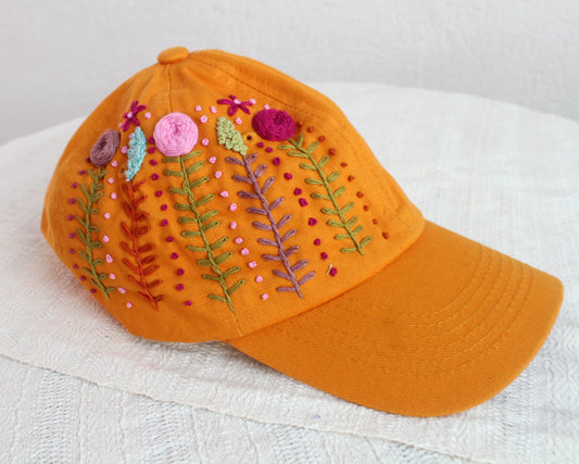 Gorra Flores Mostaza