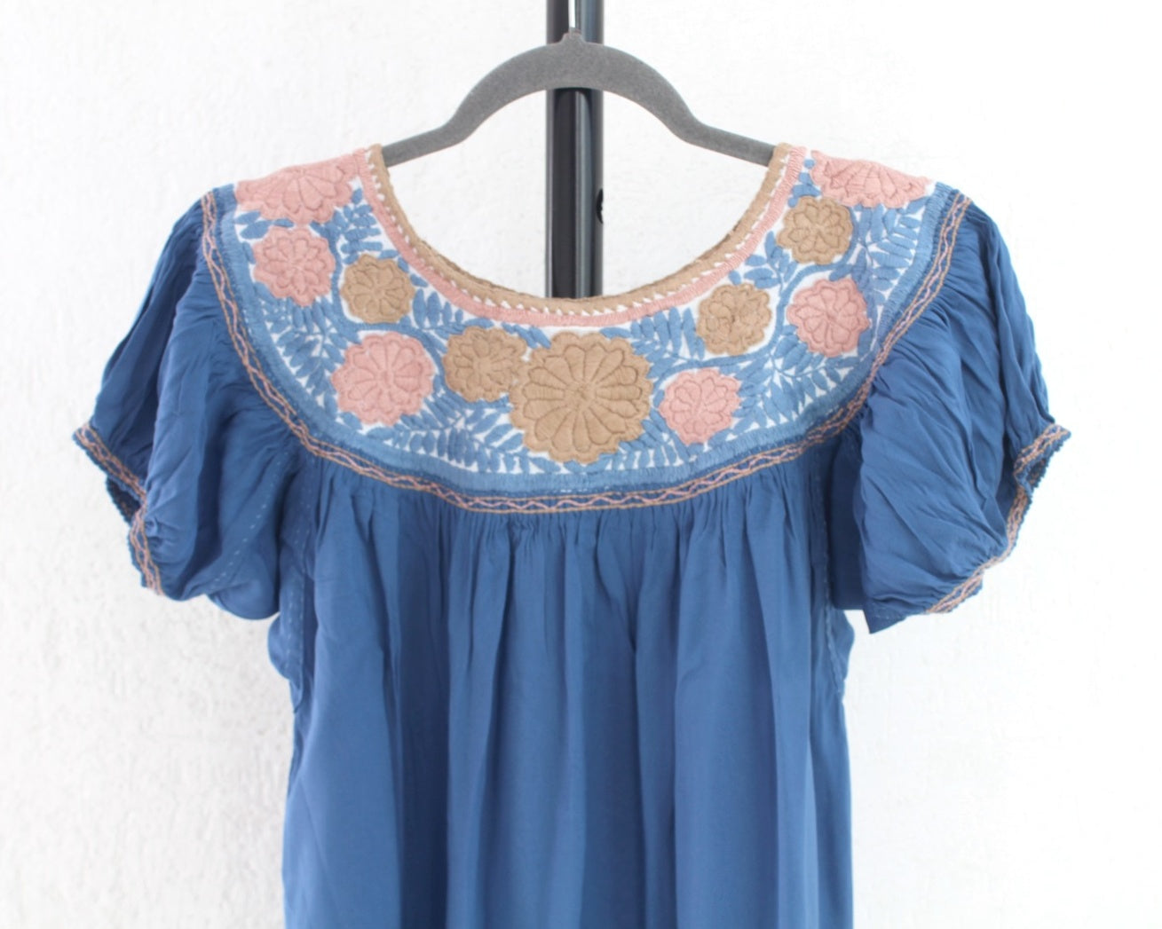 Blusa Aguacatenango Azul Rosa Beige