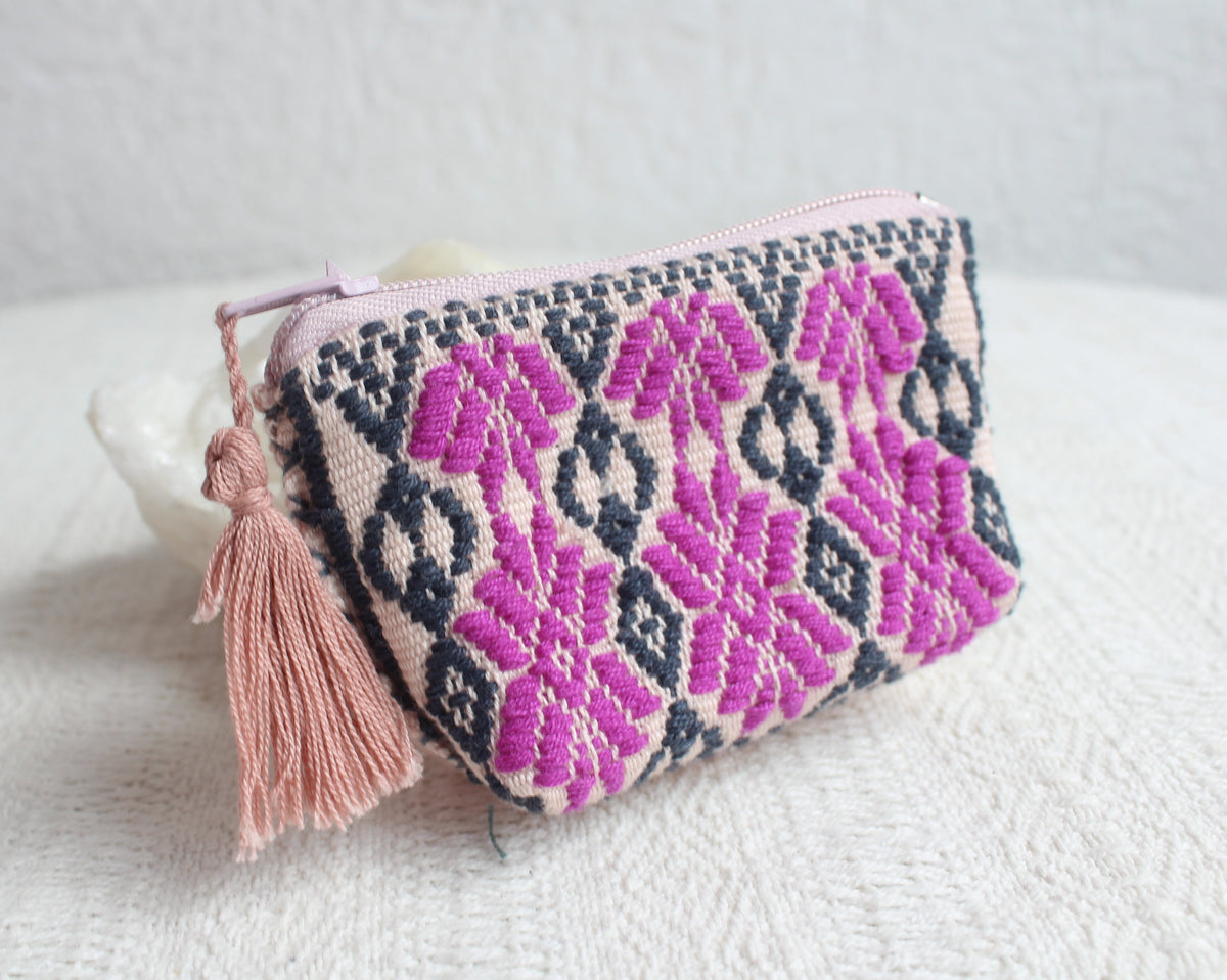 Mini Monedero Estrellitas Lila Gris Rosa