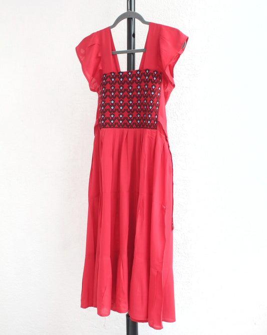Vestido Anita Corto Rojo Ranas
