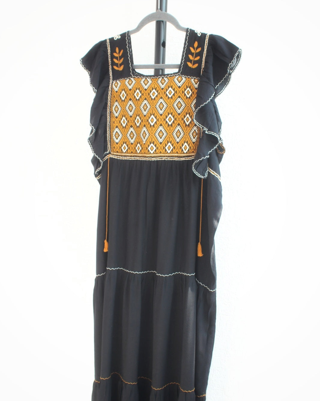 Vestido Josefina Negro Amarillo Unitalla