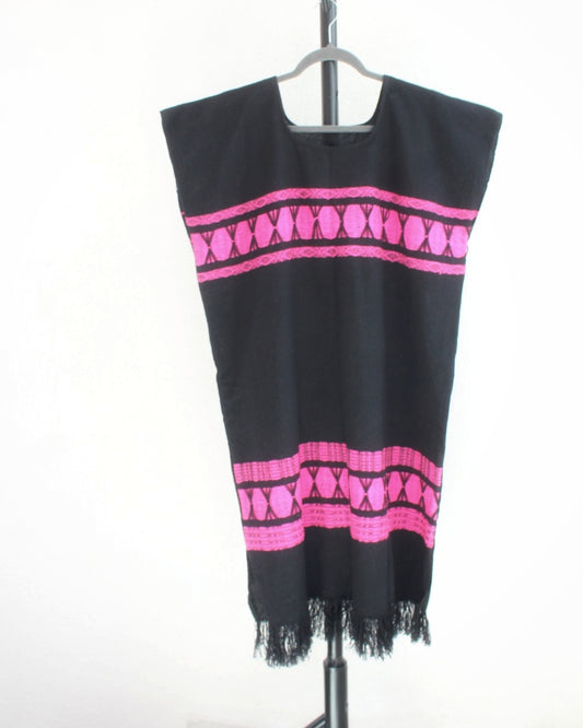 Huipil Ali Negro Rosa XL XXL