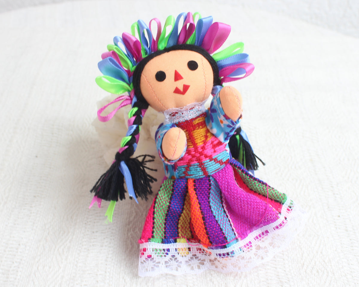 Muñeca Lelé Pequeña Azul Rosa Verde Claro