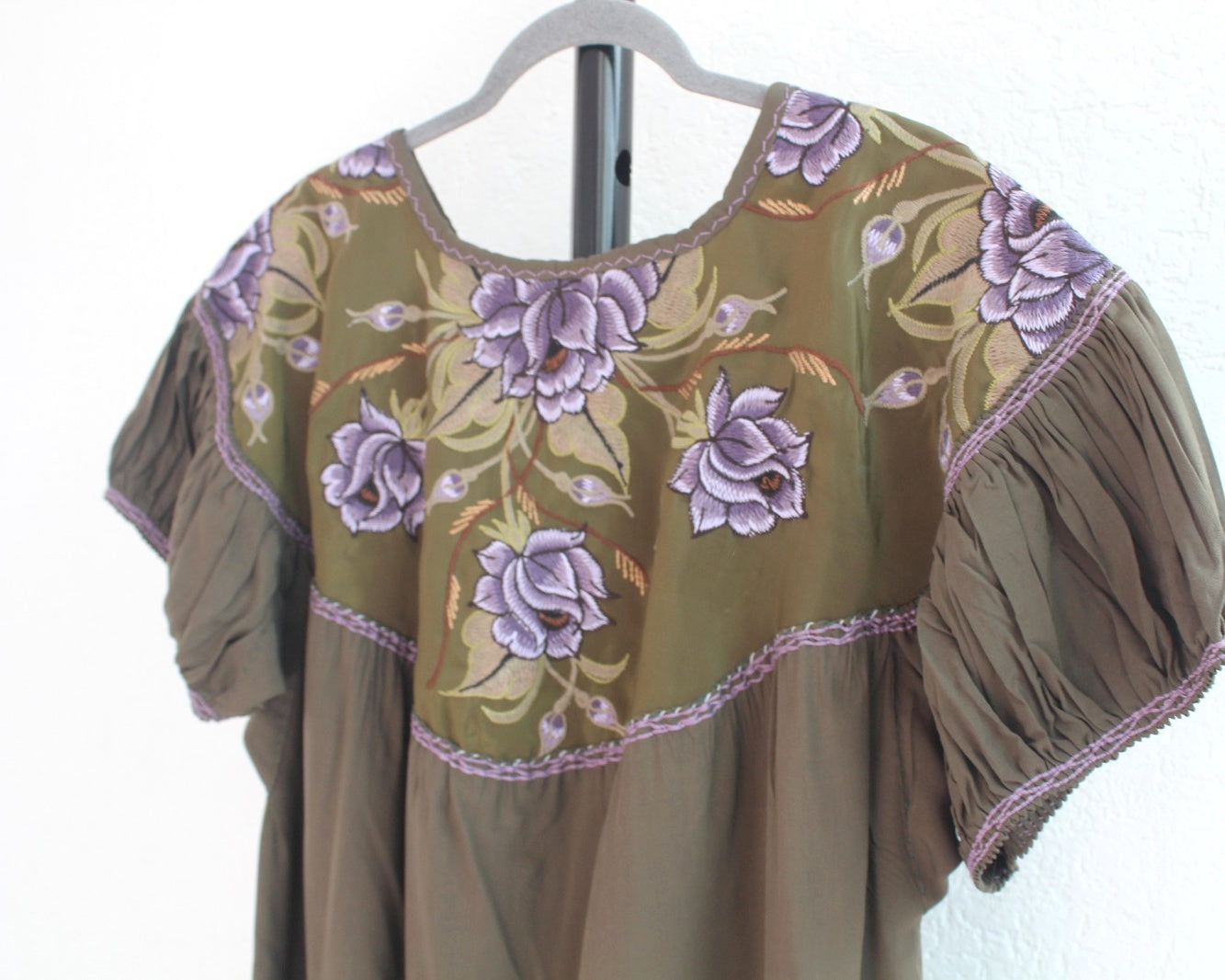 Blusa Abigail Flores Verde Oliva XL - XXL