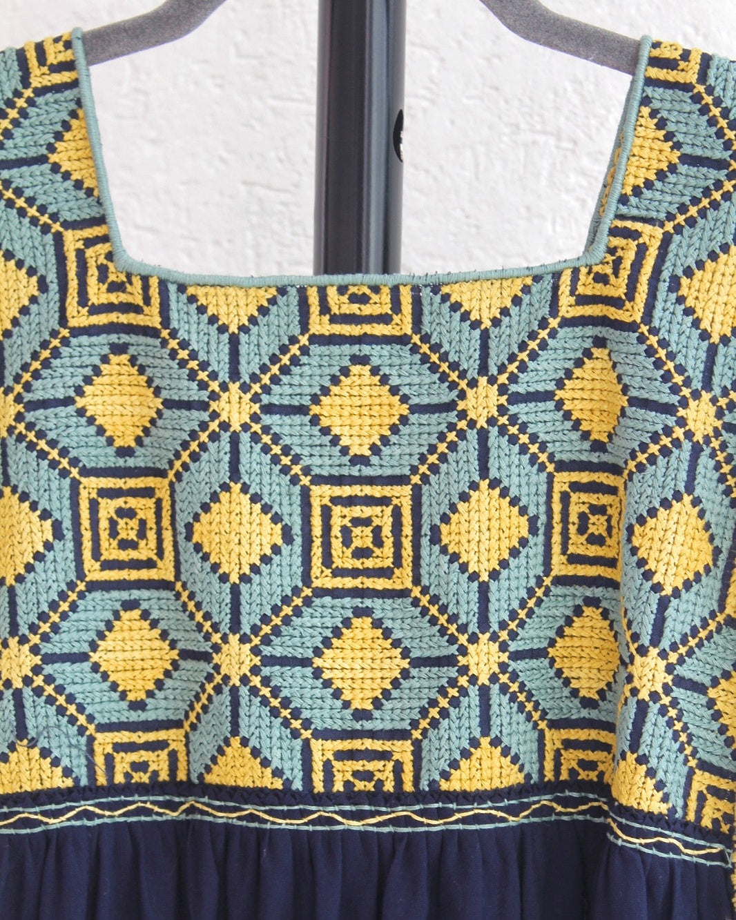 Vestido Teresa Azul Marino Amarillo Unitalla