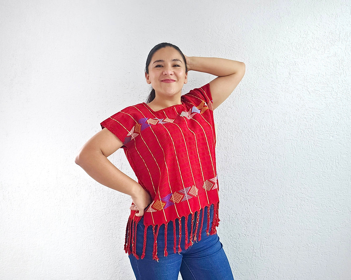 Huipil Angela Rojo Colores XL