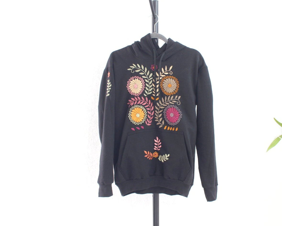 Sudadera L Rococo Negra Rosa