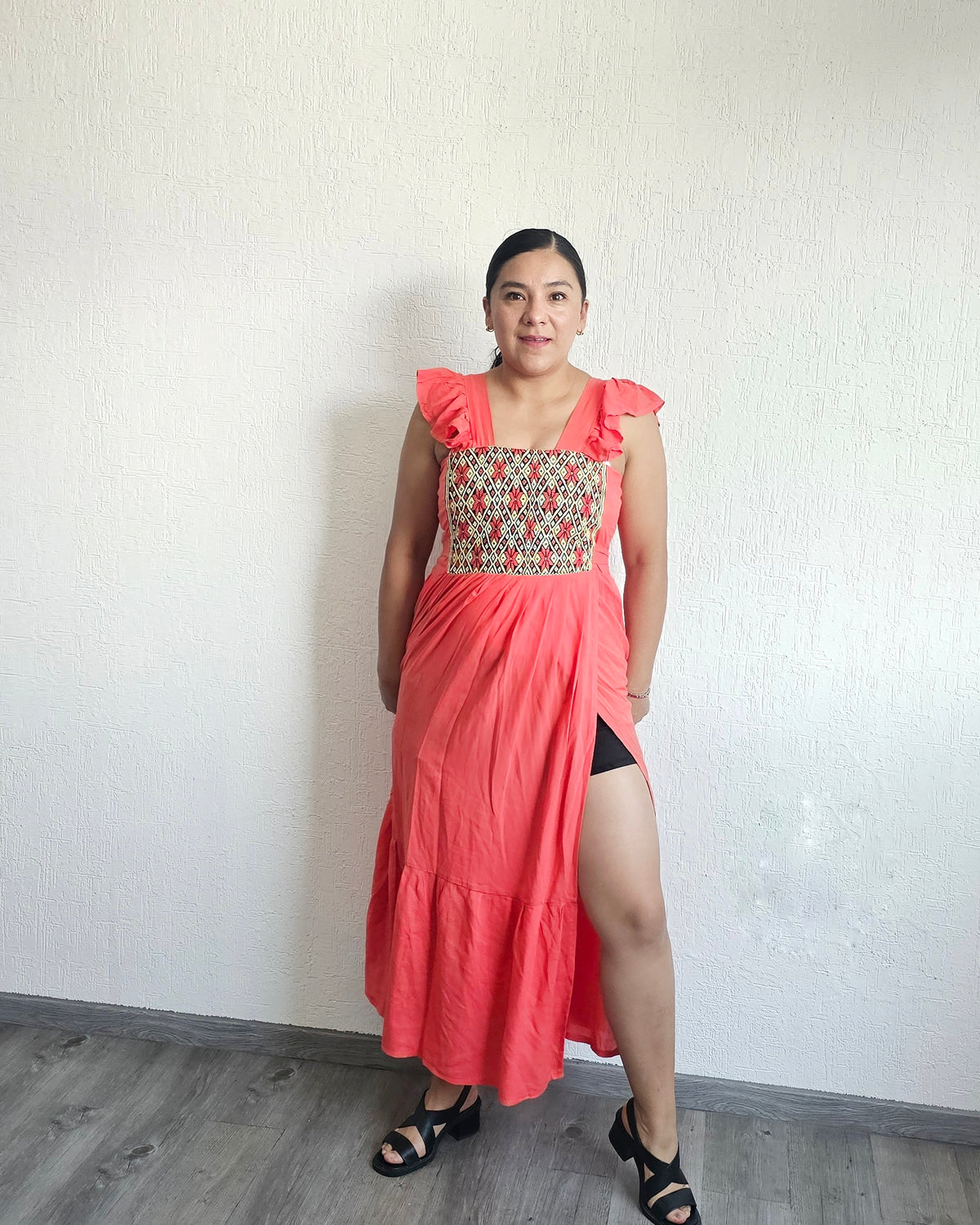 Vestido Anita XL - 2XL Largo Coral