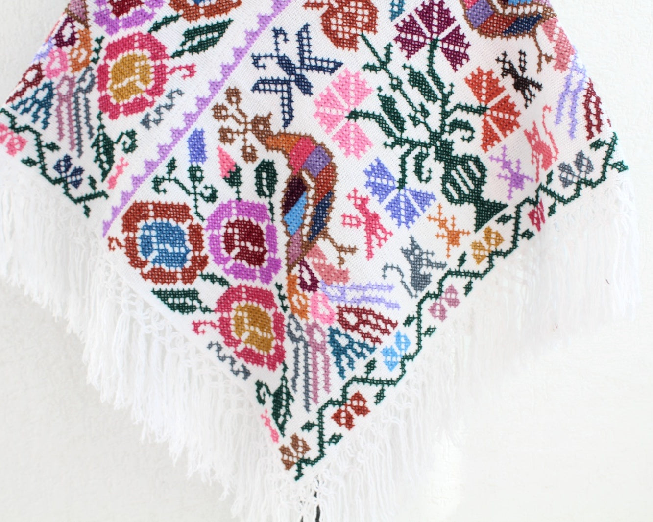 Mañanita Animalitos Blanco Rosa Punto de Cruz