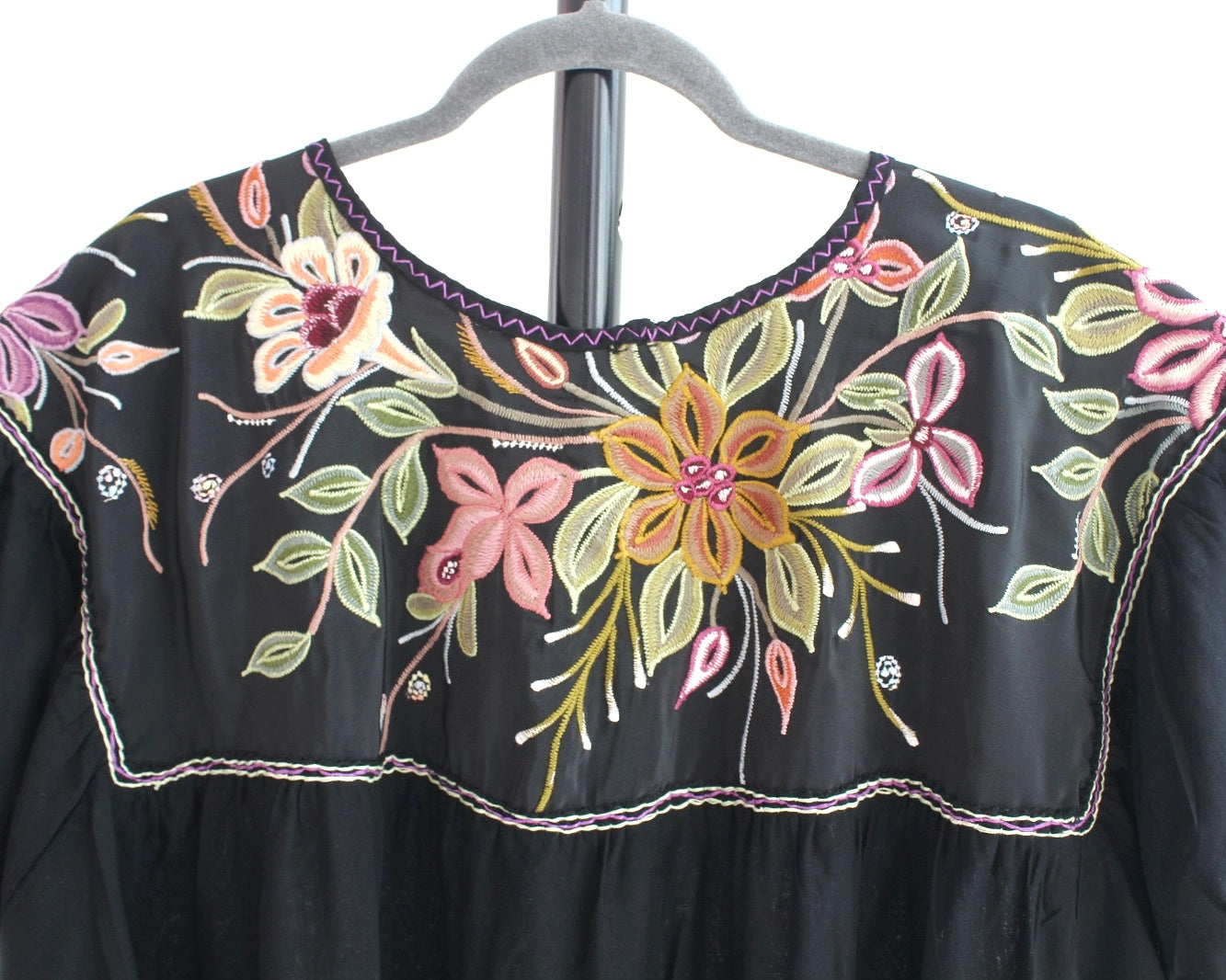 Blusa Abigail Flores Negro  XXL - XXXL