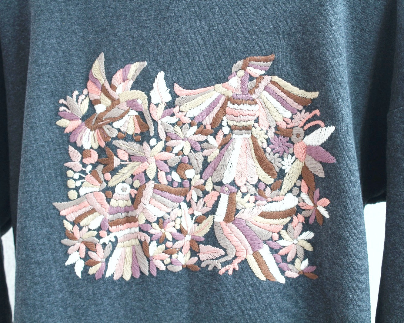 Sudadera XL Tenango Gris Oxfort Rosa