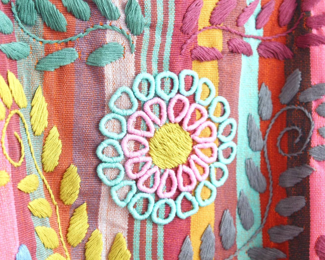 Top Flores Rococo Naranja Rosa