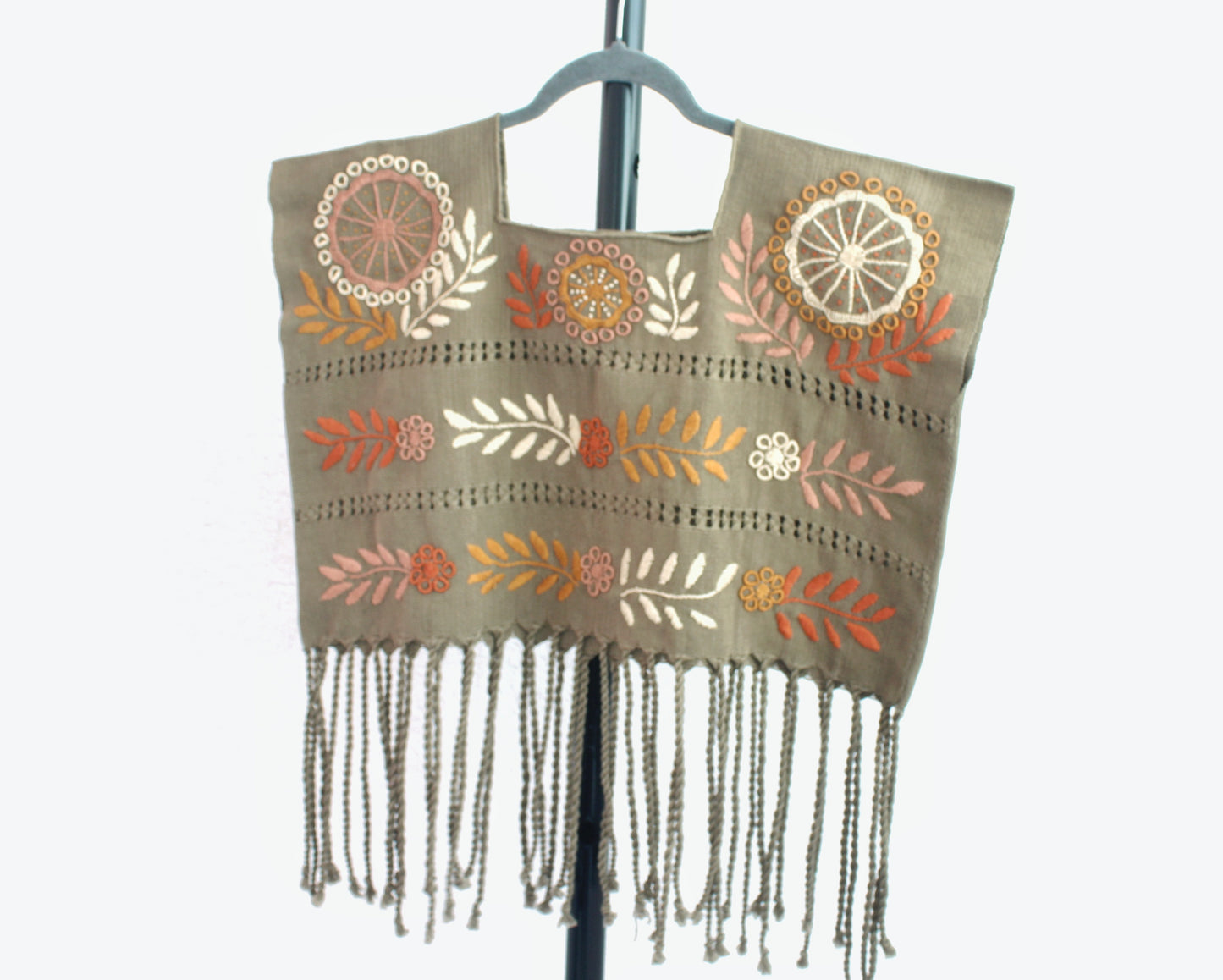 Crop Top Flores Rococo Verde Olivo