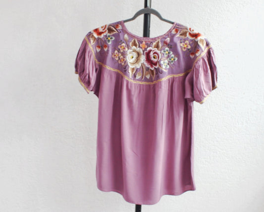 Blusa Abigail Flores Malva   XL - XXL