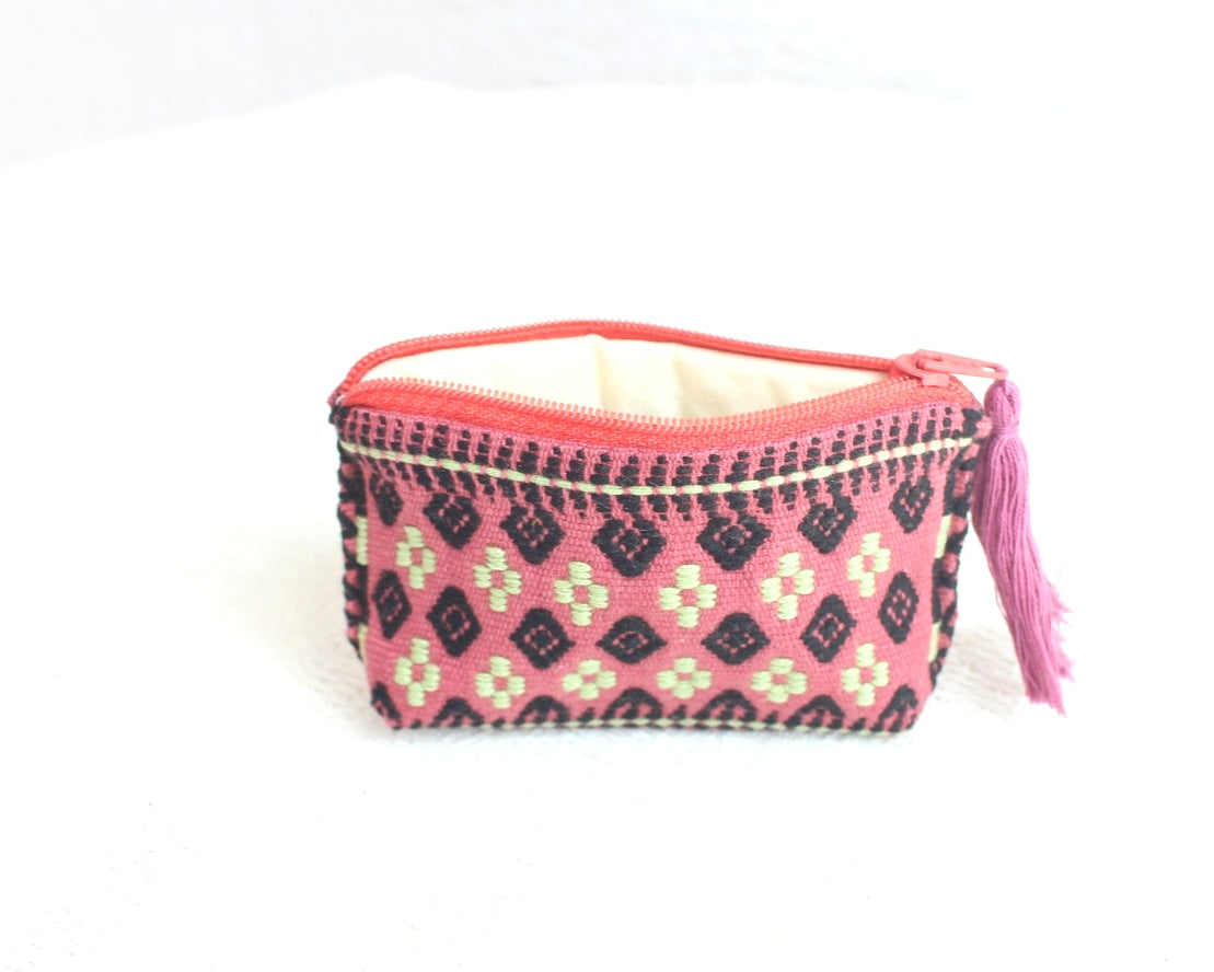 Mini Monedero Cosmos Coral Negro