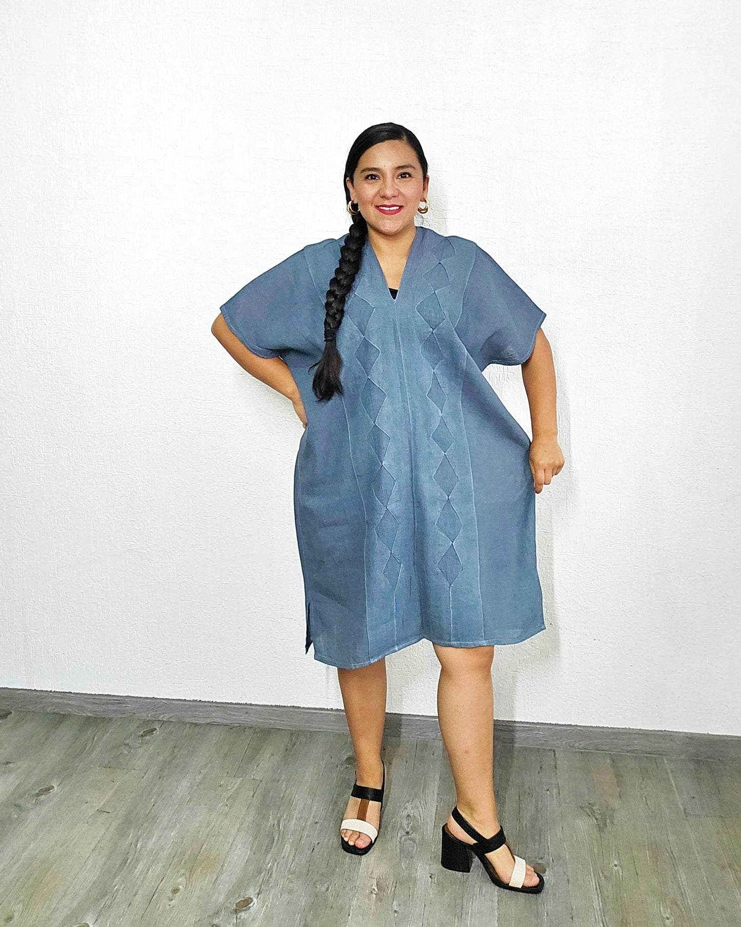 Huipil Largo Betaza Gris XXL