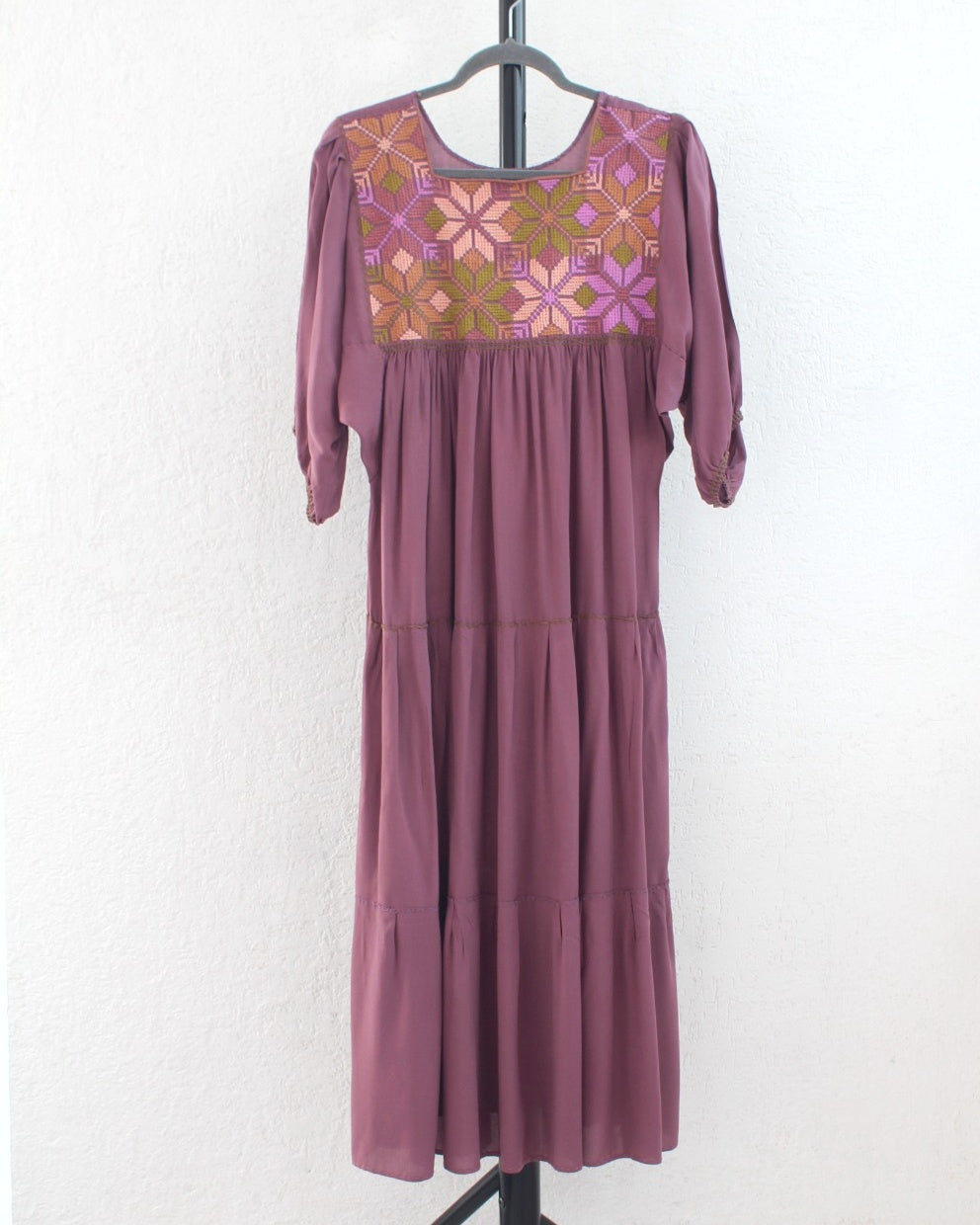 Vestido Maria Flores Malva Verde L / XL