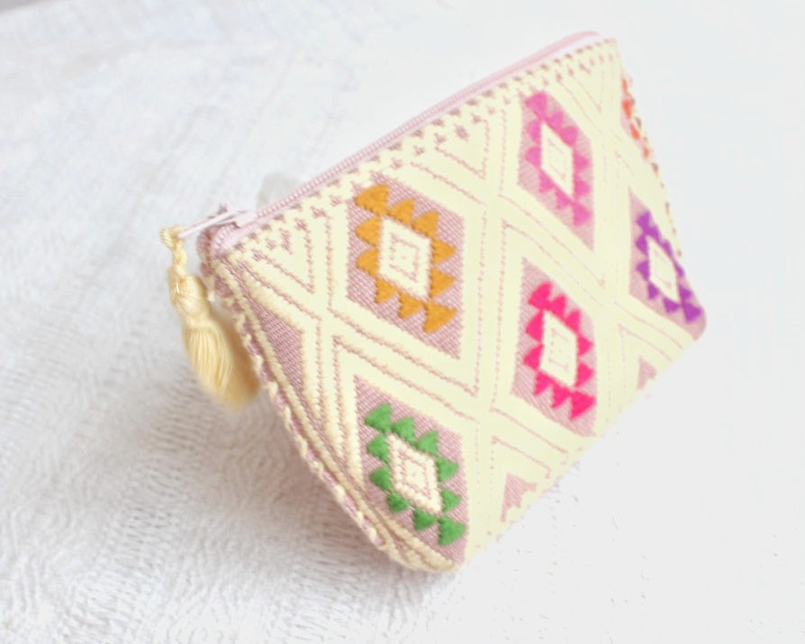 Monedero Estrellitas Colores Amarillo Rosa