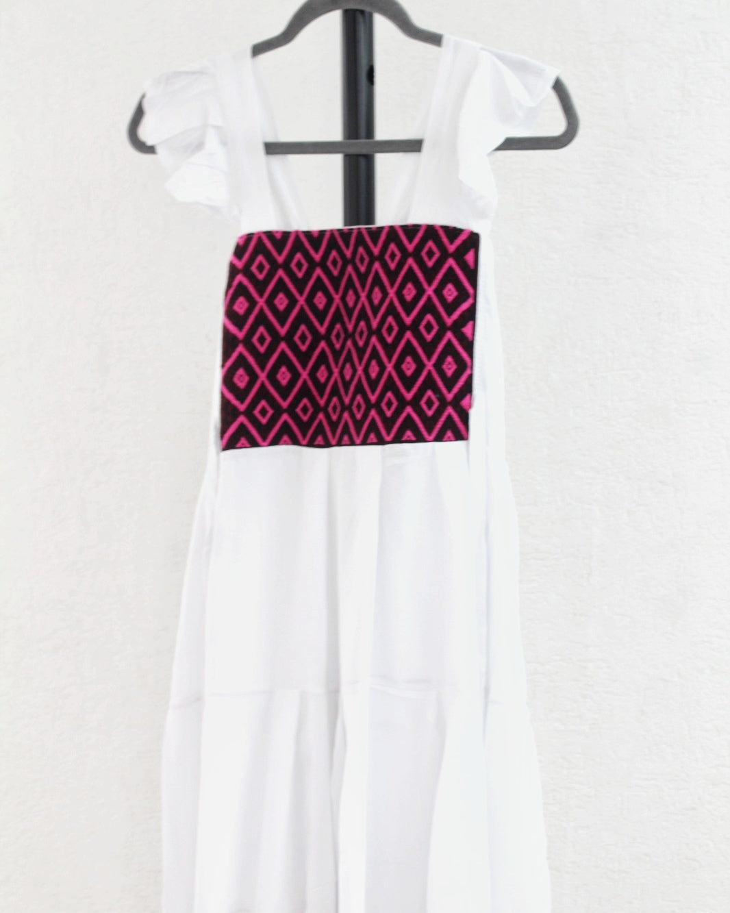Vestido Anita Corto Blanco Rosa