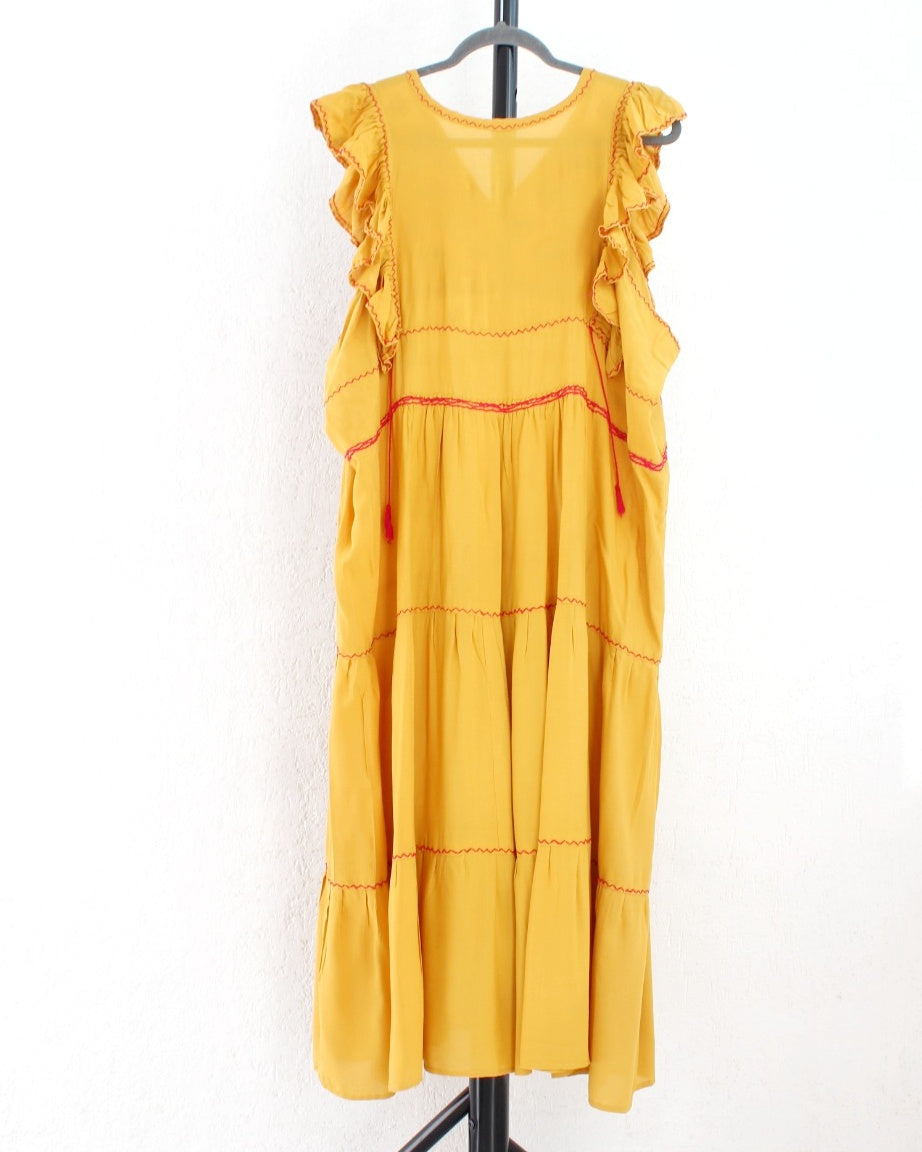Vestido Antonia Amarillo Rojo