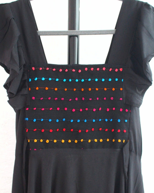Vestido Anita Corto Nuditos Negro