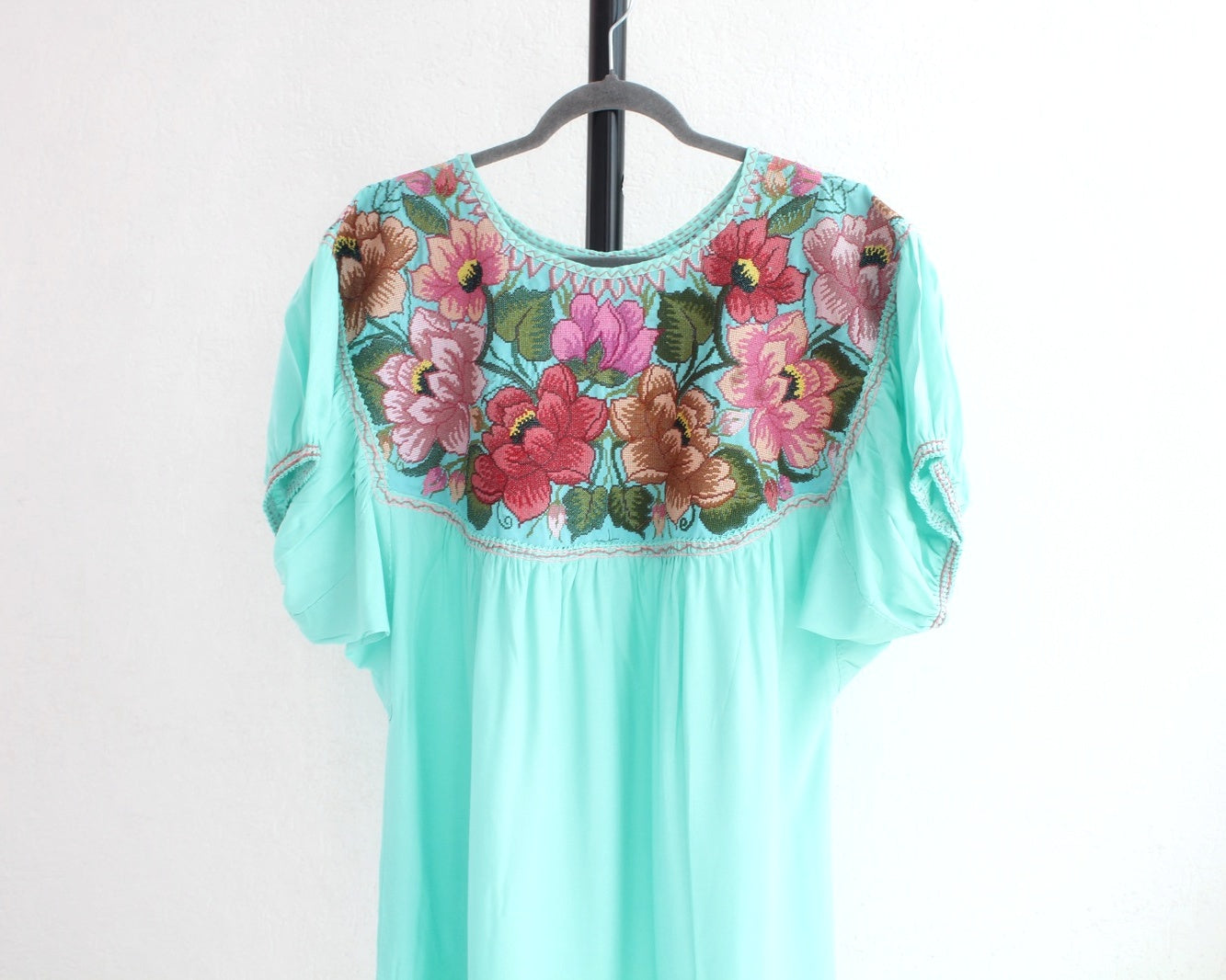 Blusa Abigail Flores Turquesa XL - XXL