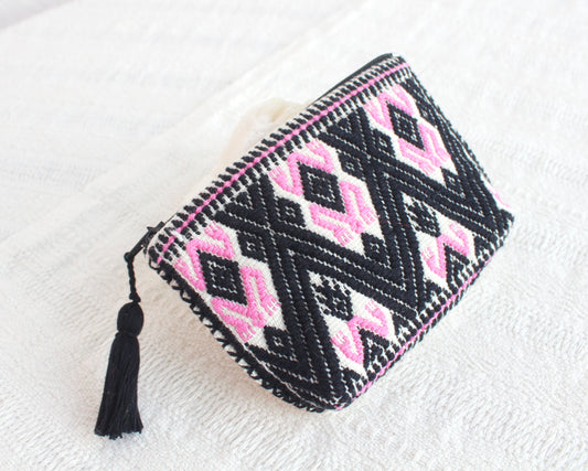 Monedero Sapo Negro Rosa Blanco