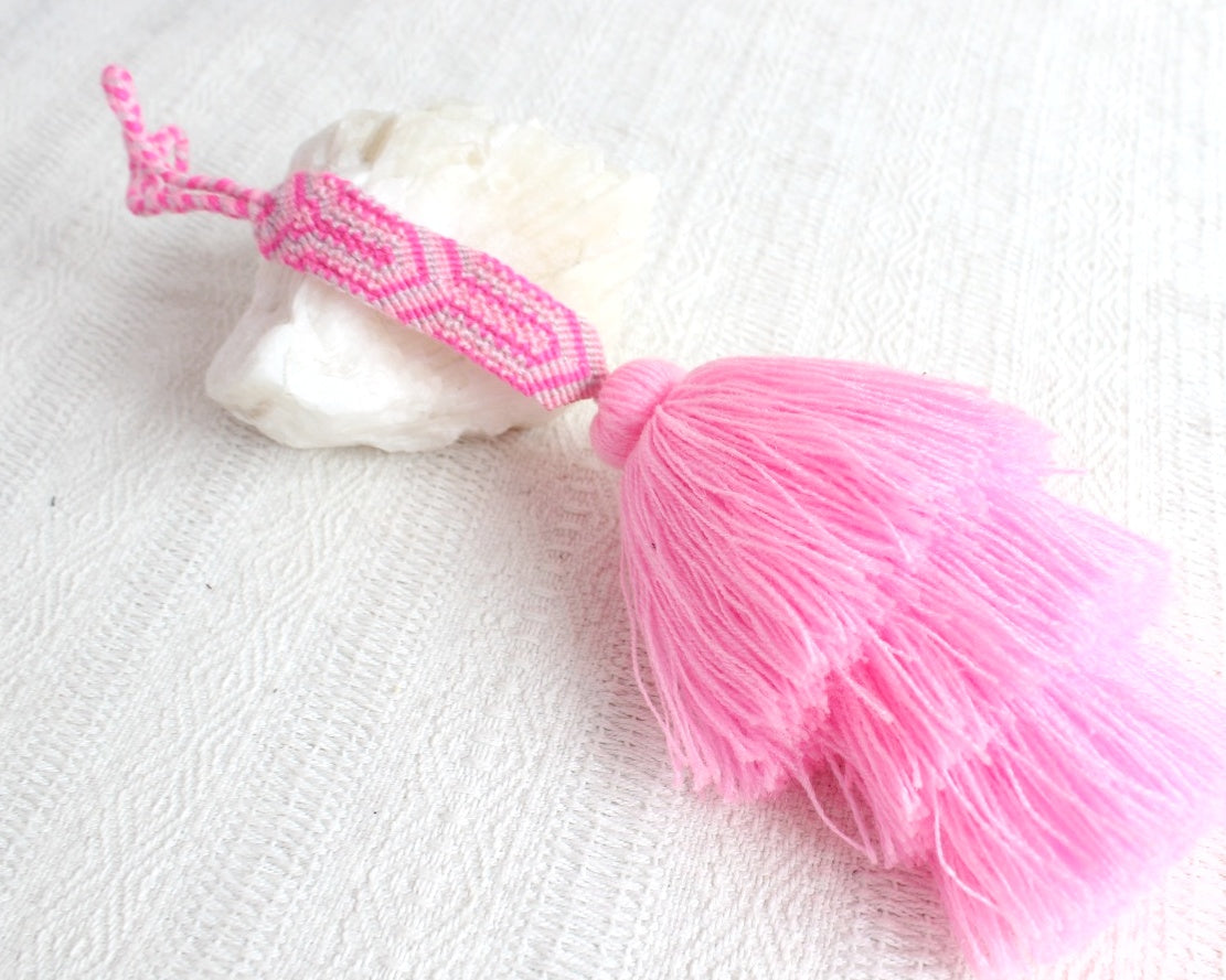 Campanitas con pulsera Rosa Blanco