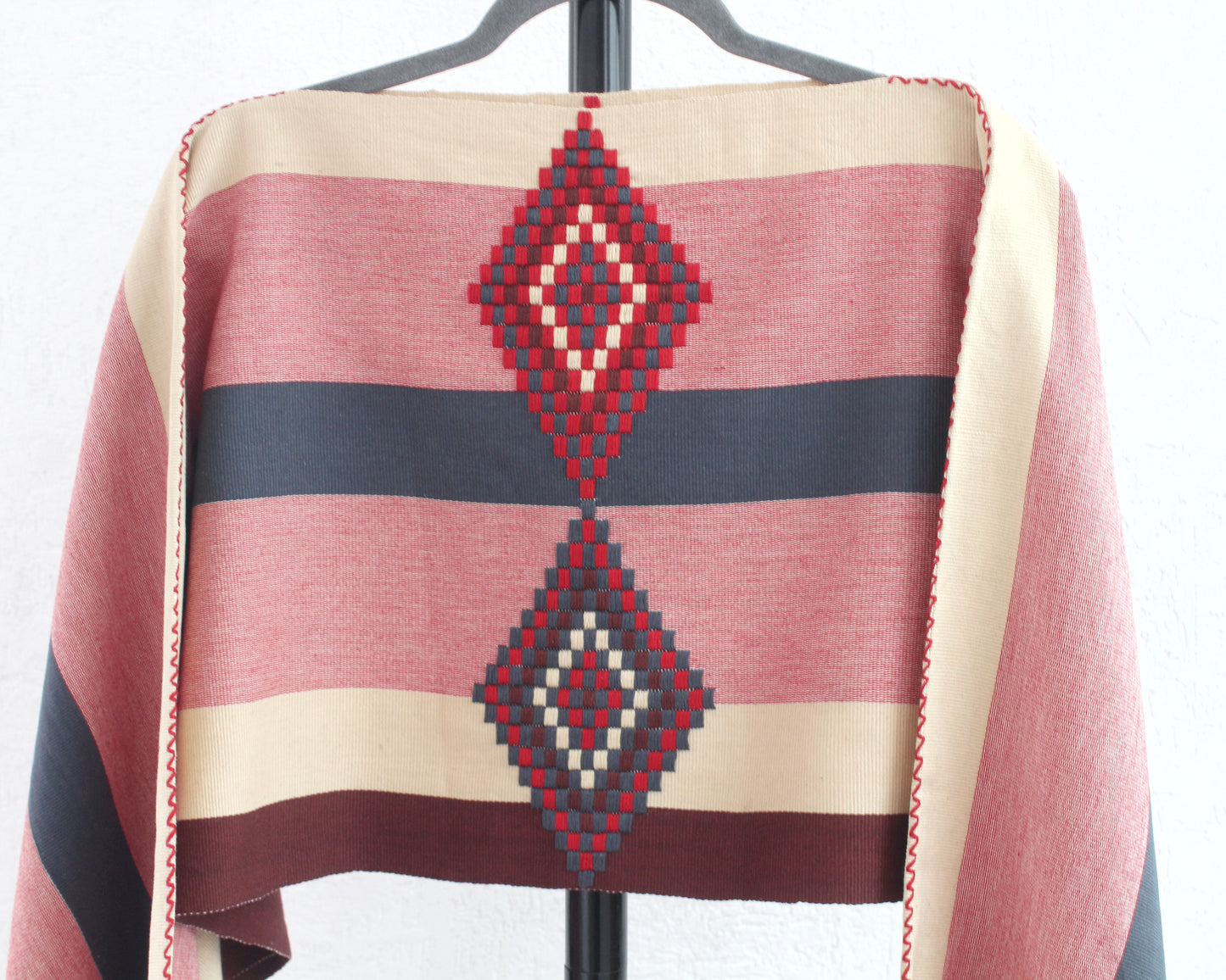 Jorongo Lineas Rosa Beige Gris