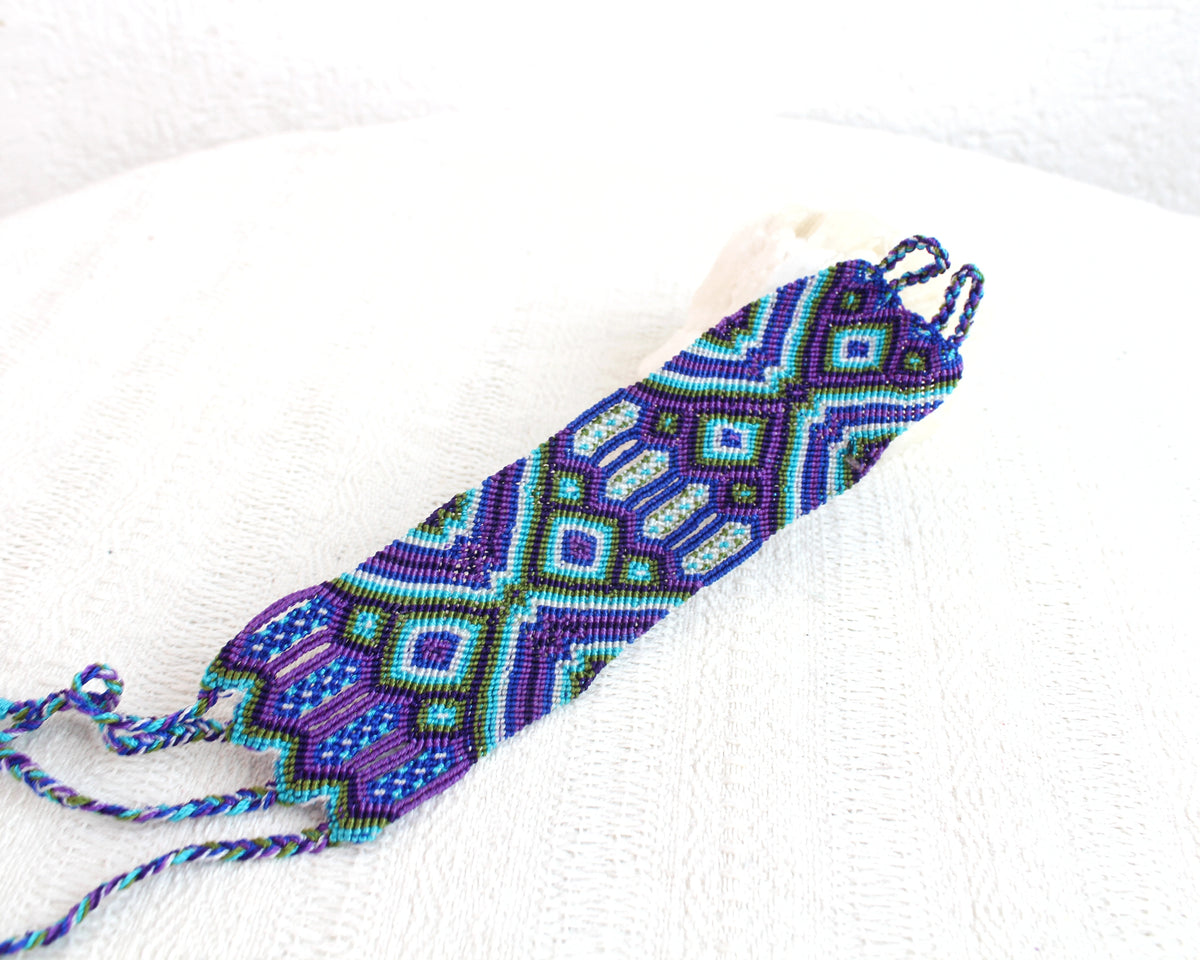 Pulsera Tejida Azul Morado