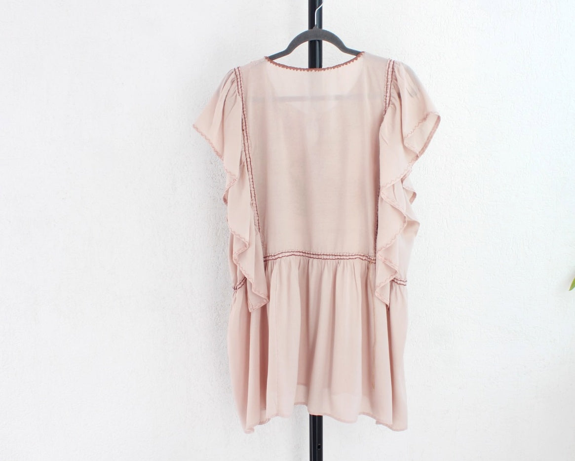 Blusa Celia Crema Rosa Café Unitalla