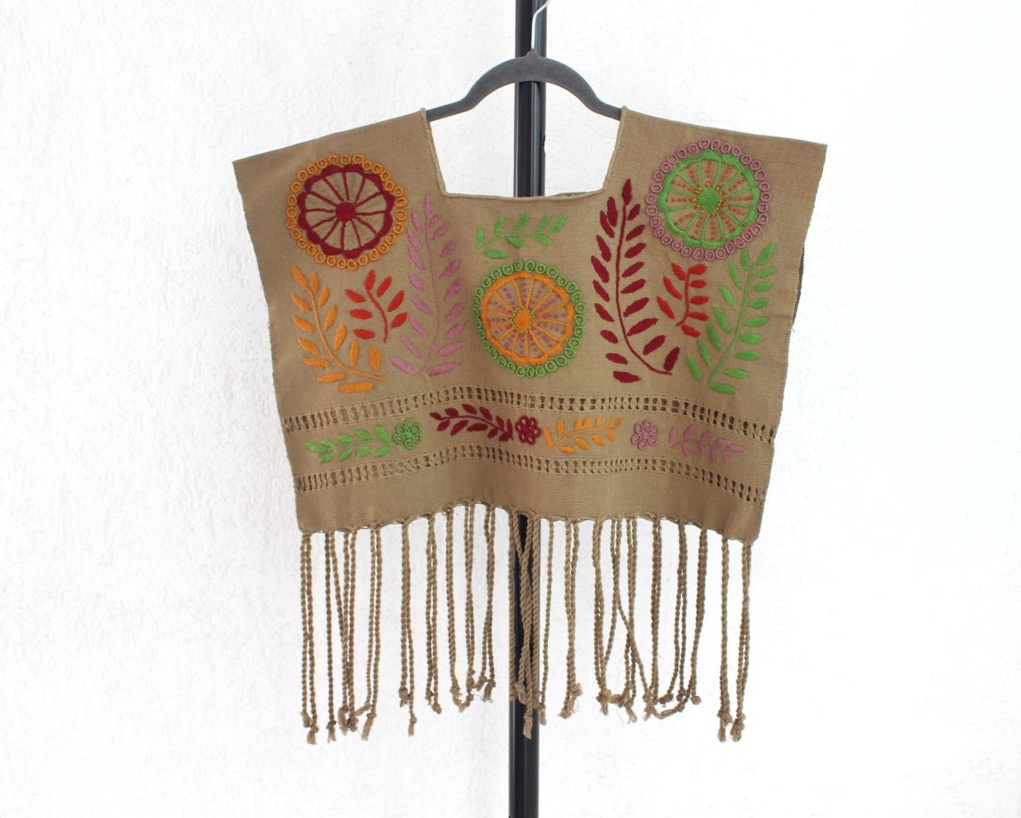Crop Top Flores Rococo Verde Olivo
