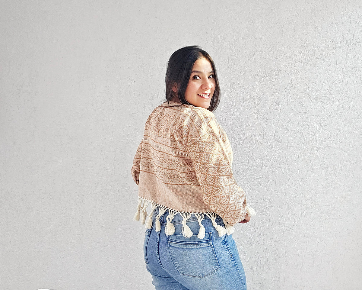 Saco Flores Beige