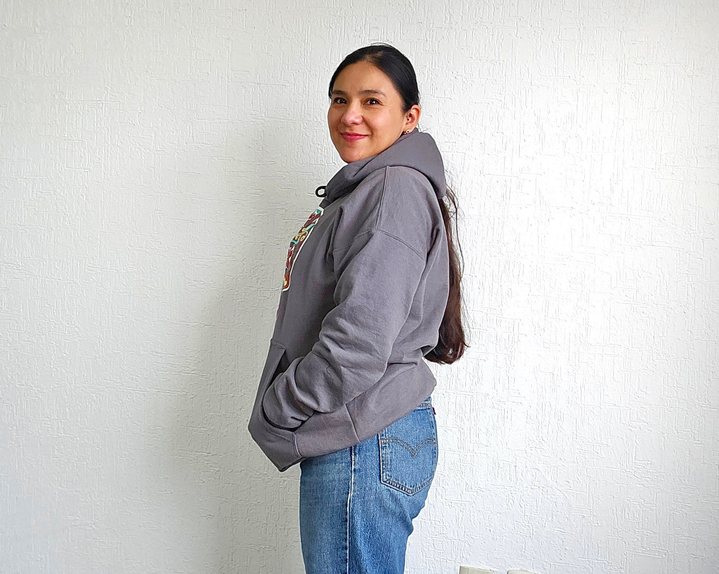 Sudadera 2XL Calavera Gris