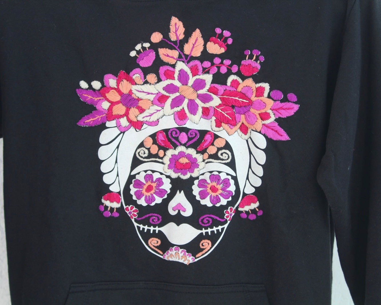 Sudadera M Catrina Negro Rosa Lila