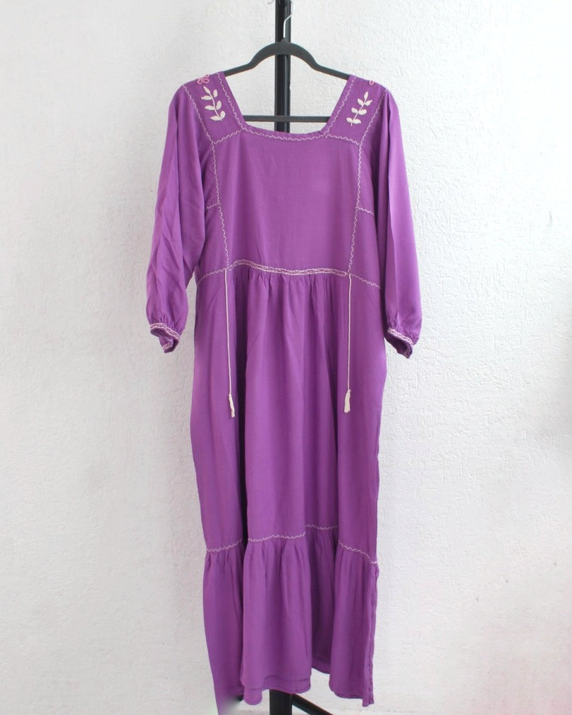 Vestido Julia Flores Manga  XL / XXL Lila