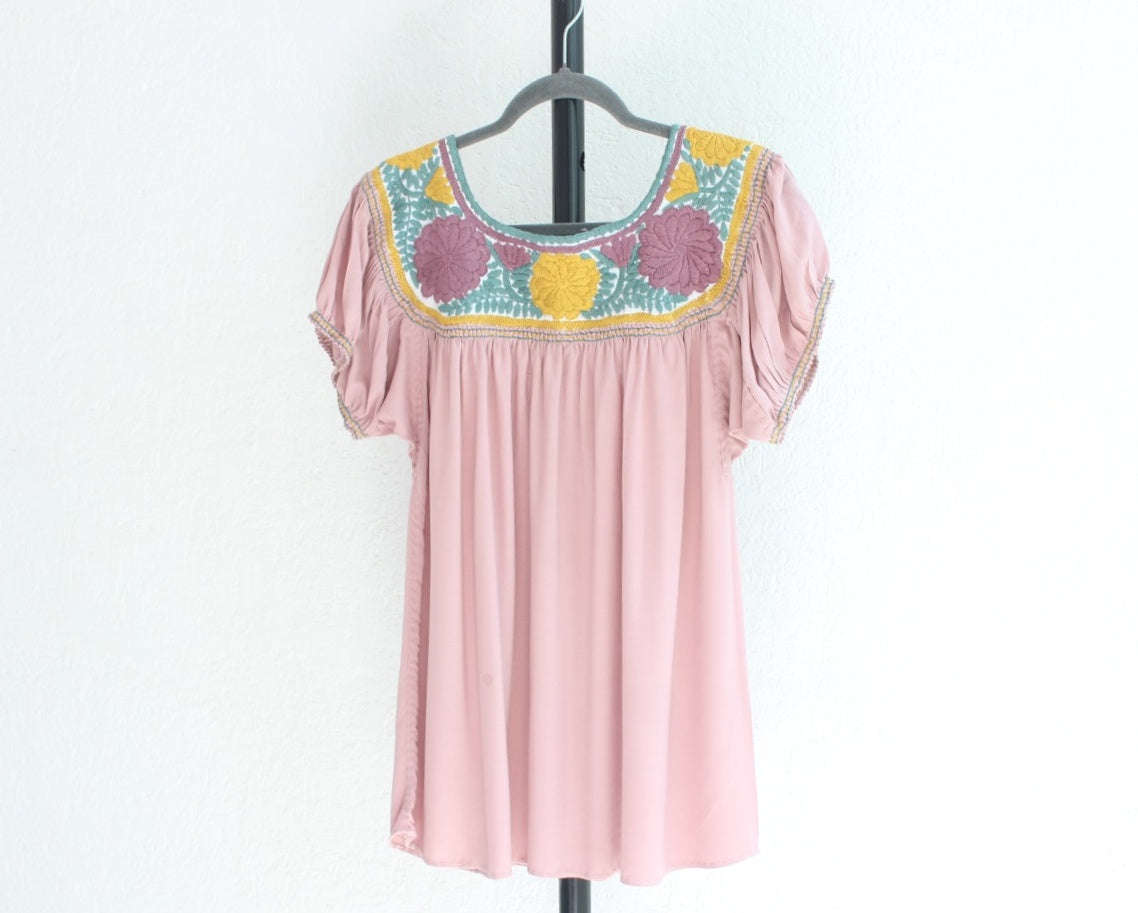 Blusa Aguacatenango Rosa Claro Amarillo
