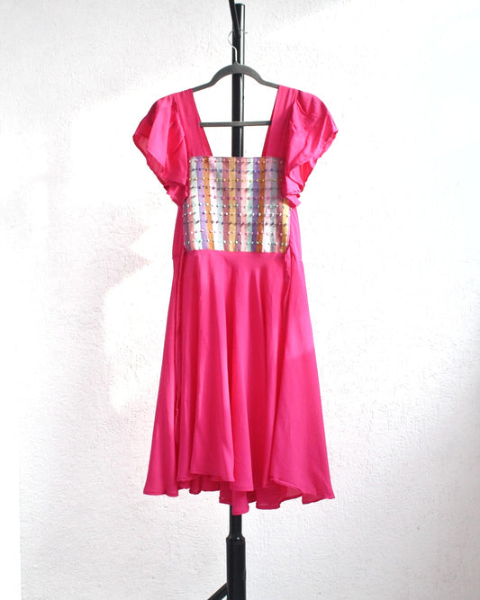 Vestido Anita Corto Nuditos Rosa