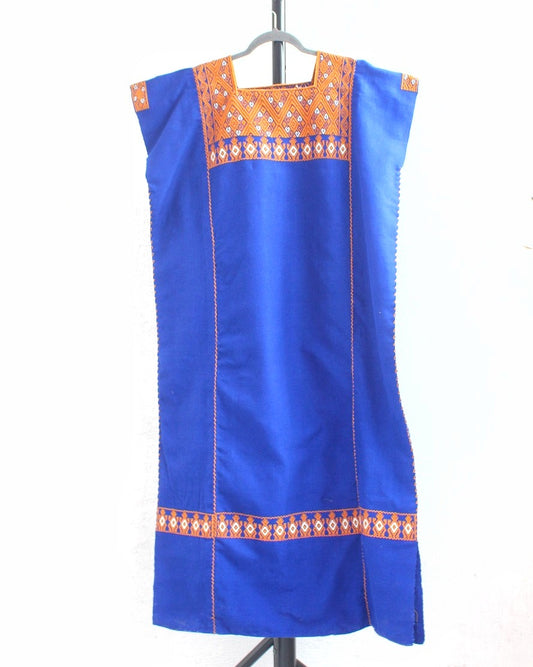 Huipil Larráinzar Azul Amarillo