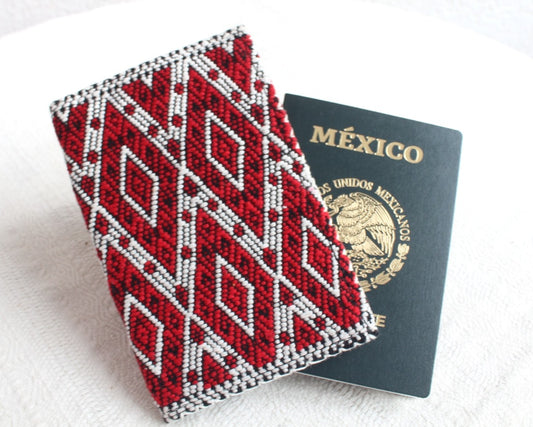 Porta Pasaporte Cosmo Rojo Negro