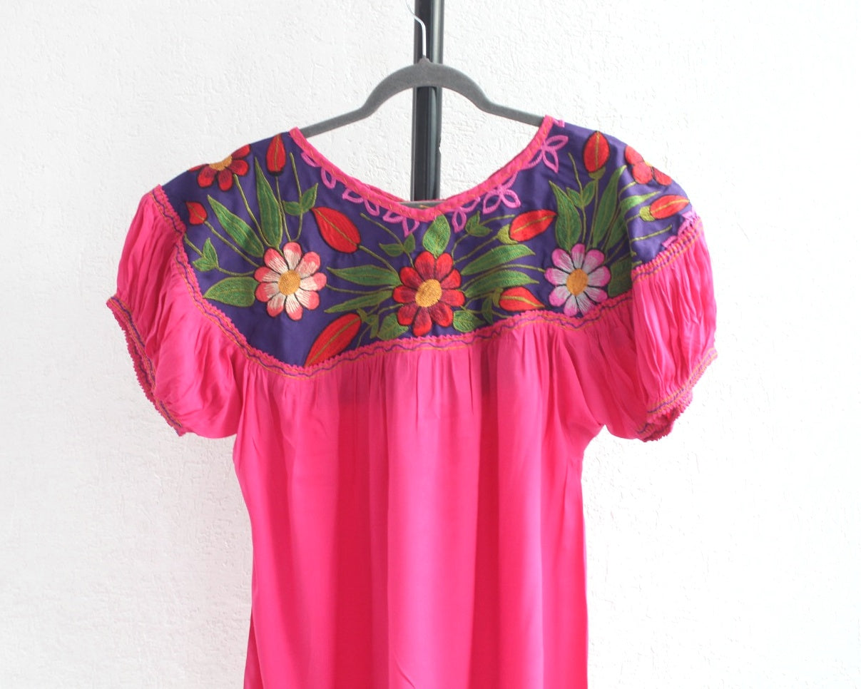 Blusa Abigail Flores Rosa Morado  XL - XXL