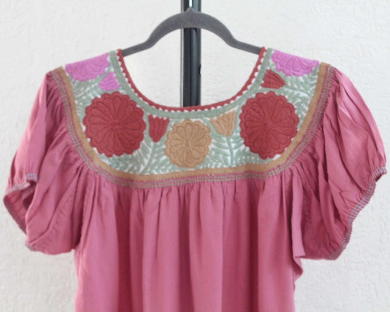 Blusa Aguacatenango Rosa Vino Menta Unitalla