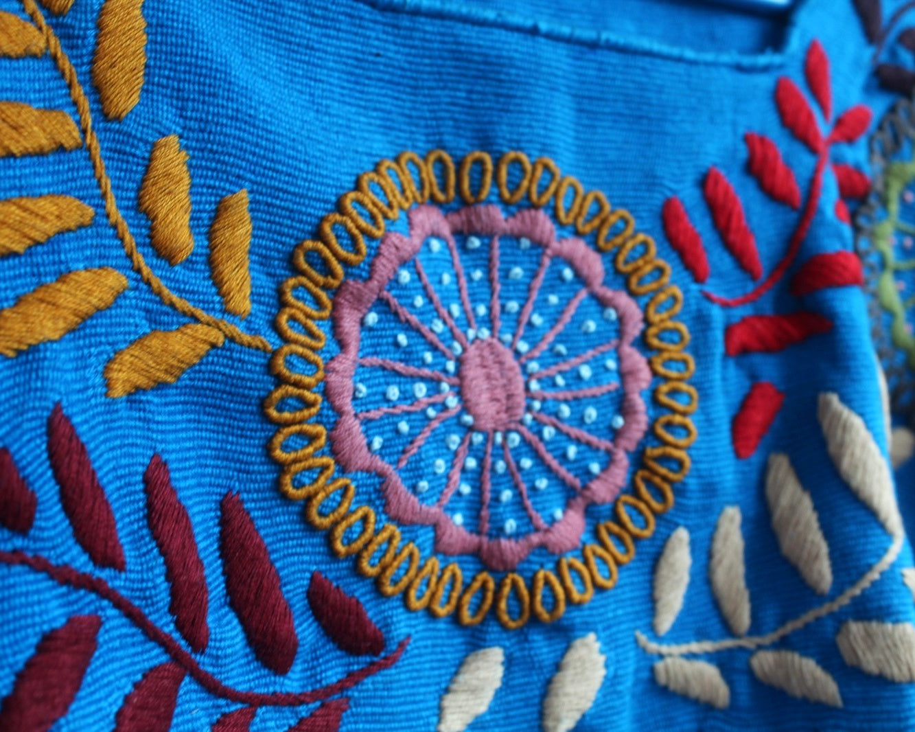 Crop Top Flores Rococo Azul Celeste