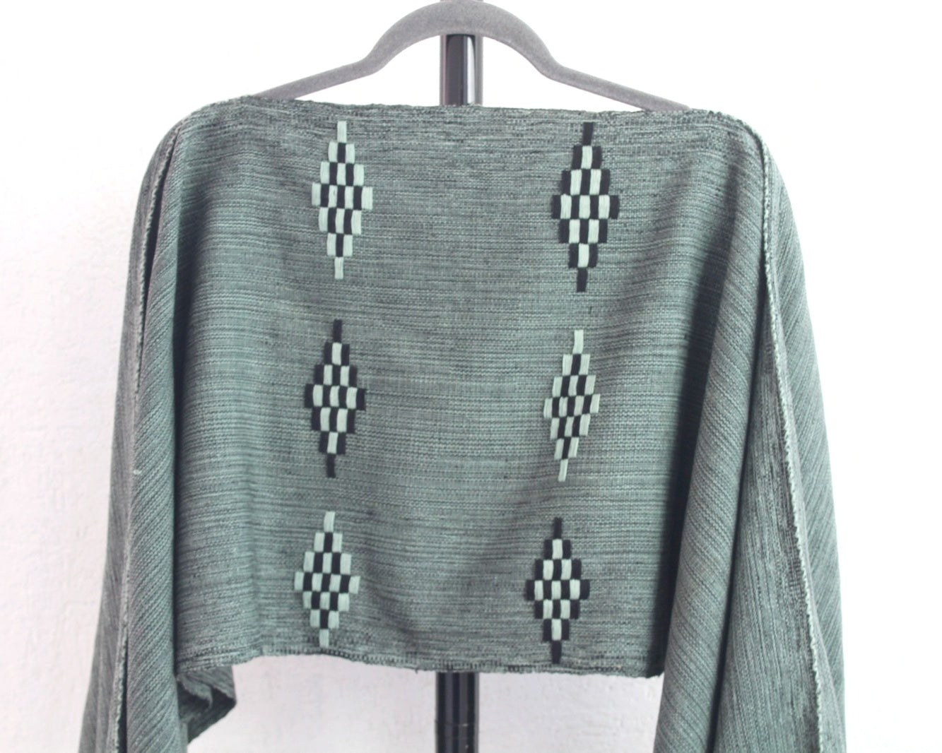 Jorongo Rombos Menta Negro